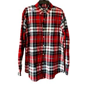 NWT CHAPS PLAID FLANNEL BUTTON DOWN SIZE LARGE